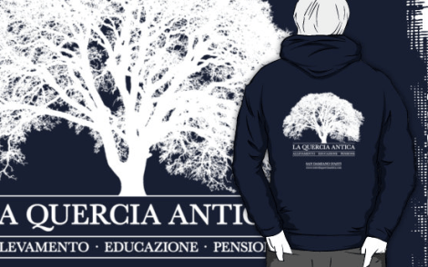 Felpa leggera con logo bianco sulla schiena